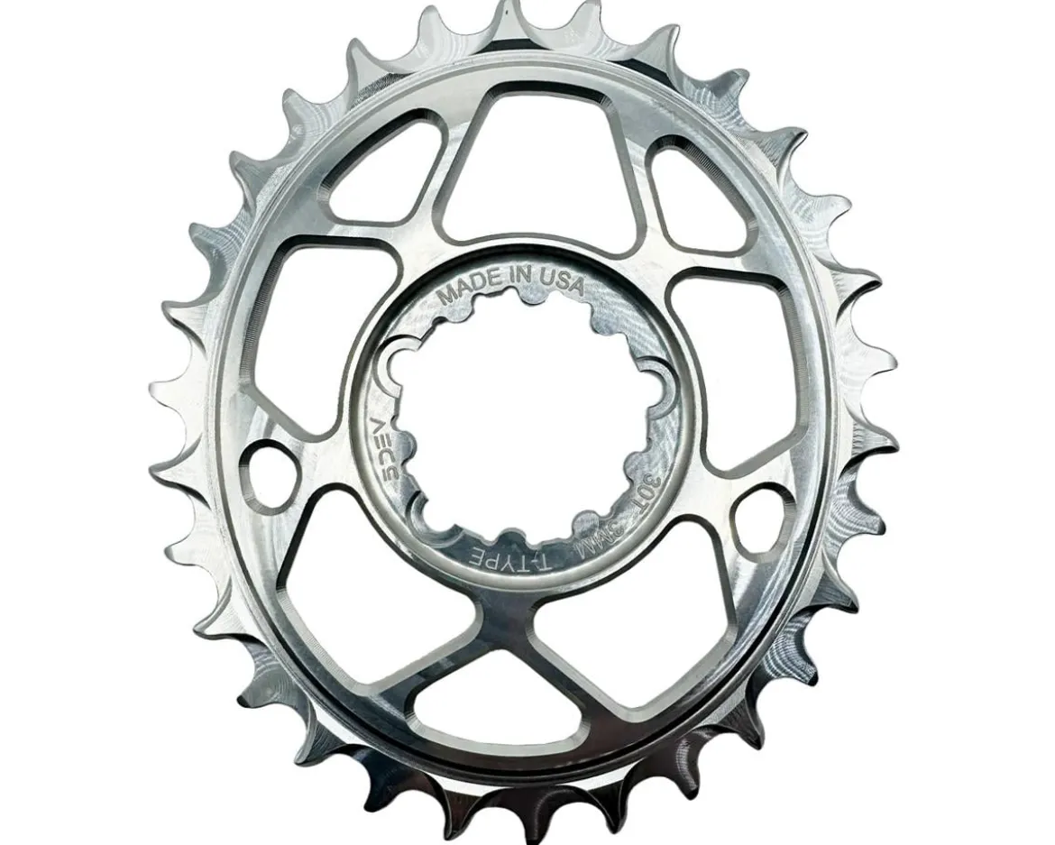 5Dev T-Type Oval 3-Bolt Chainring (Silver) (3mm Offset) (30T)