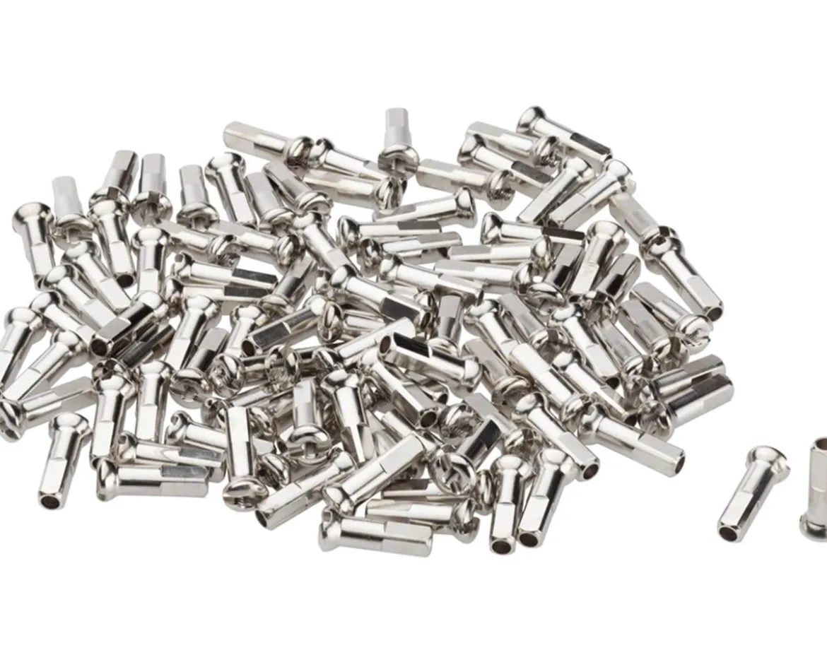 DT Swiss Pro Head Brass Spoke Nipples (Silver) (2.0 x 14mm) (Box of 100)