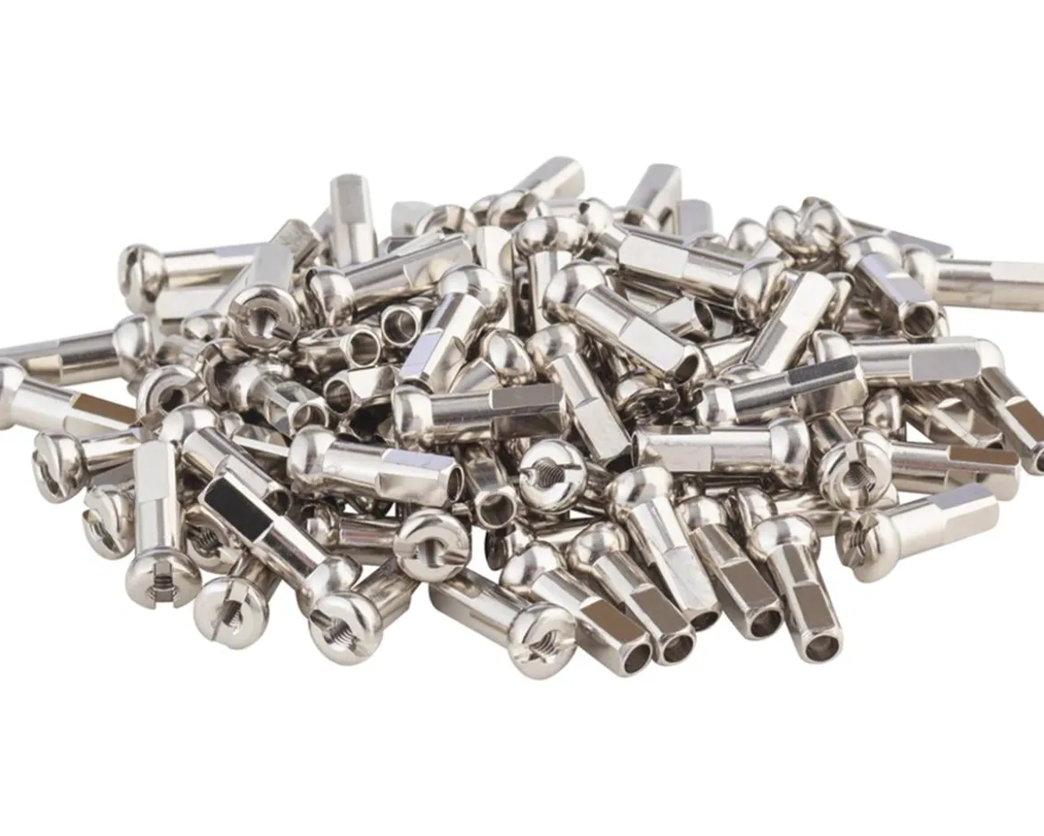 DT Swiss Pro Head Brass Spoke Nipples (Silver) (2.34 x 14mm) (Box of 100)