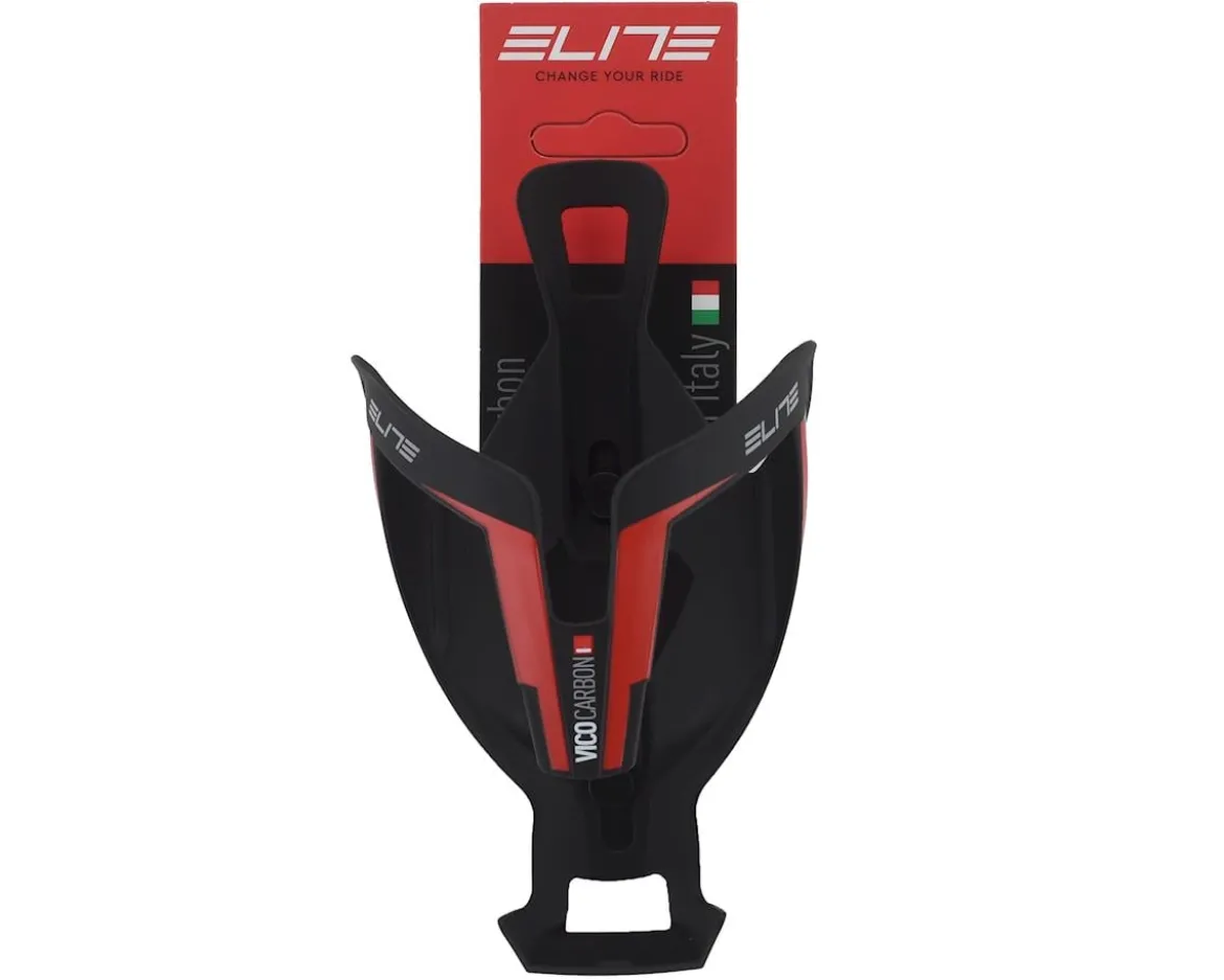 Elite Vico Carbon Water Bottle Cage (Matte Black/Red)