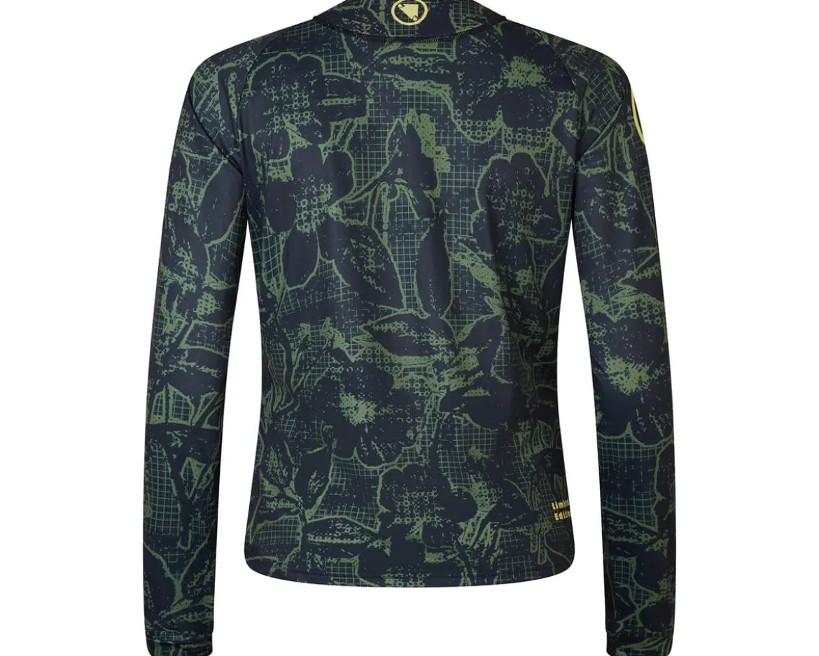 Endura FLORAL Women's LTD Printed Long Sleeve Tee Jersey (Black) (L)
