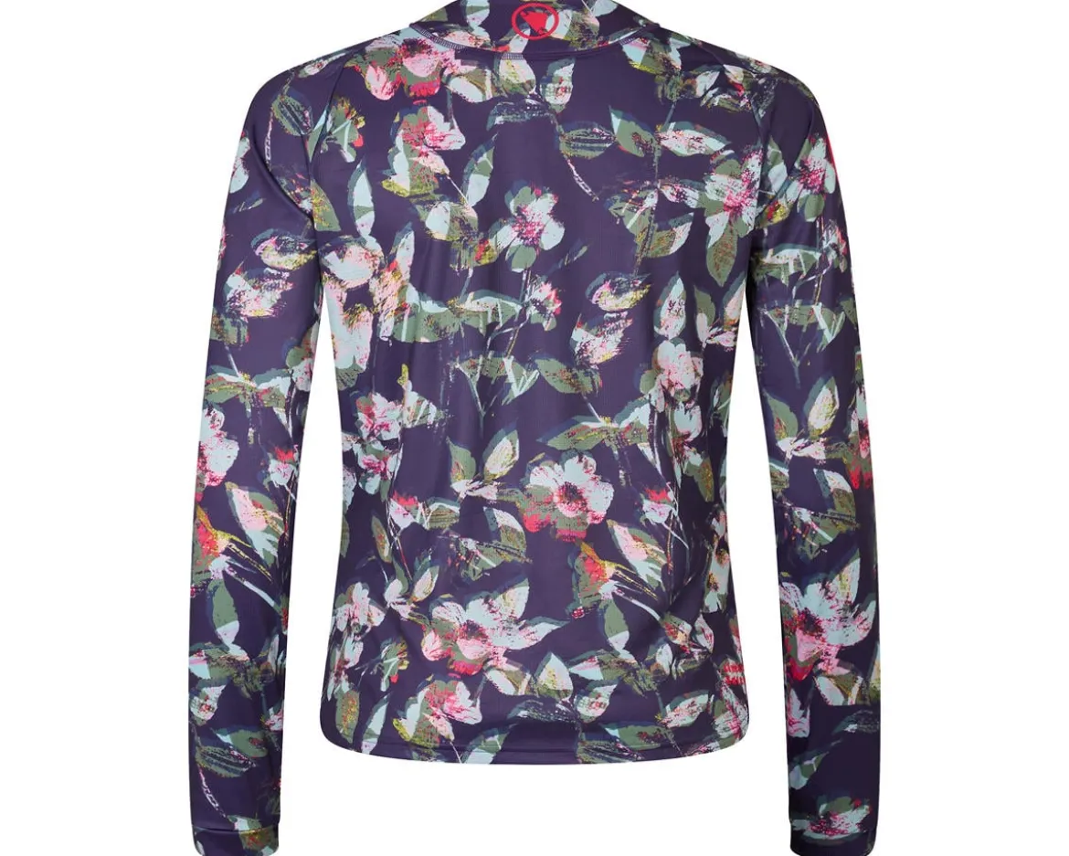 Endura FLORAL Women's LTD Printed Long Sleeve Tee Jersey (Bramble) (XS)