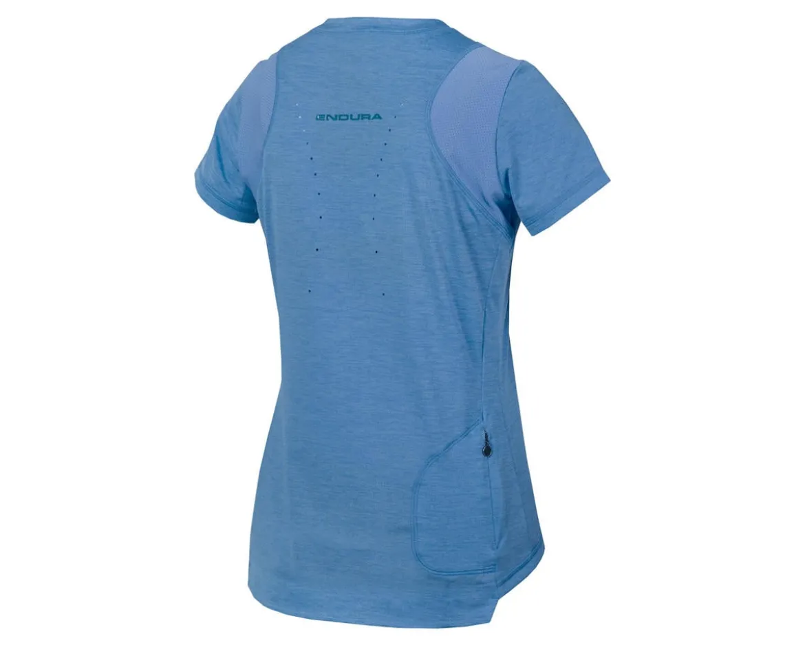 Endura Women's SingleTrack Short Sleeve Jersey (Blue Steel) (L)