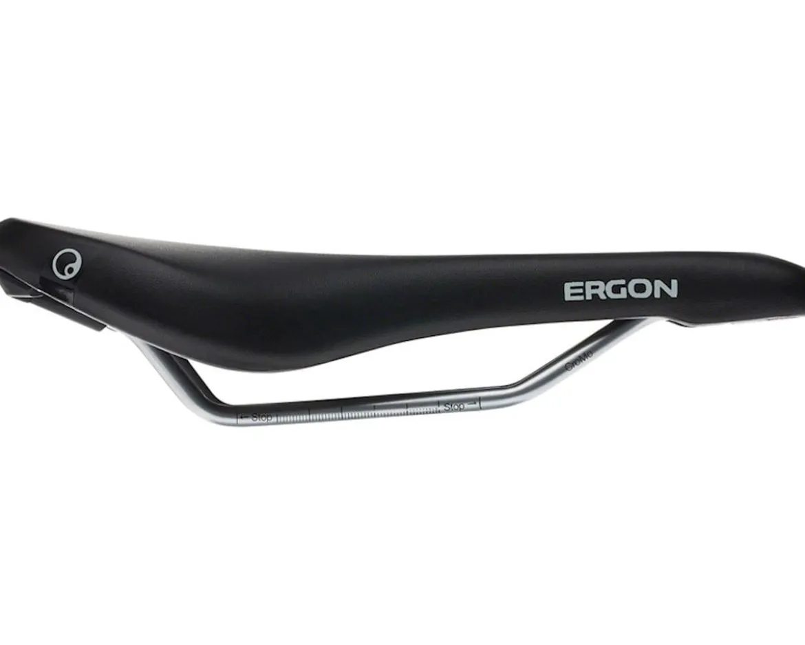 Ergon SM Women's Saddle (Black) (Chromoly Rails) (S/M)
