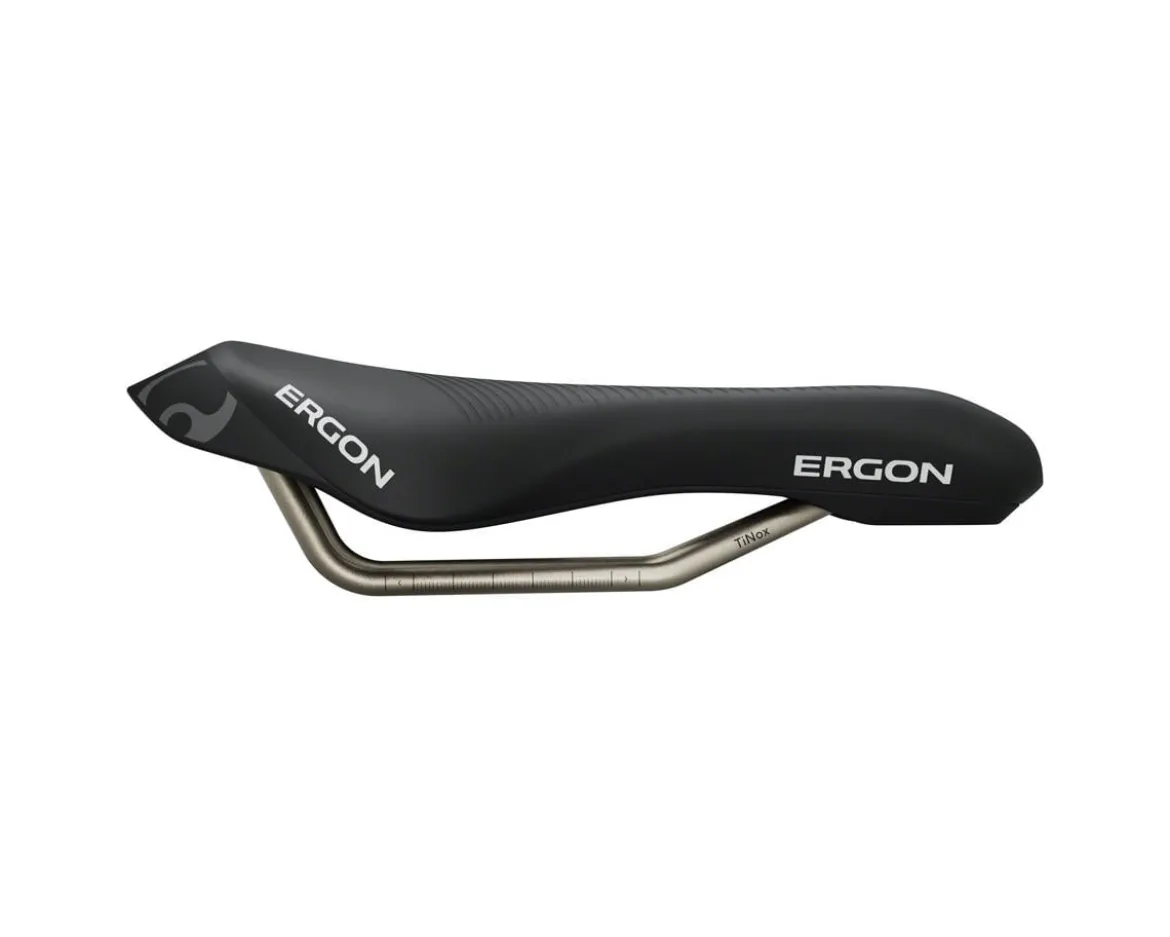 Ergon SR Triathlon Women Mid Saddle (Black) (TiNox Rails) (130mm)