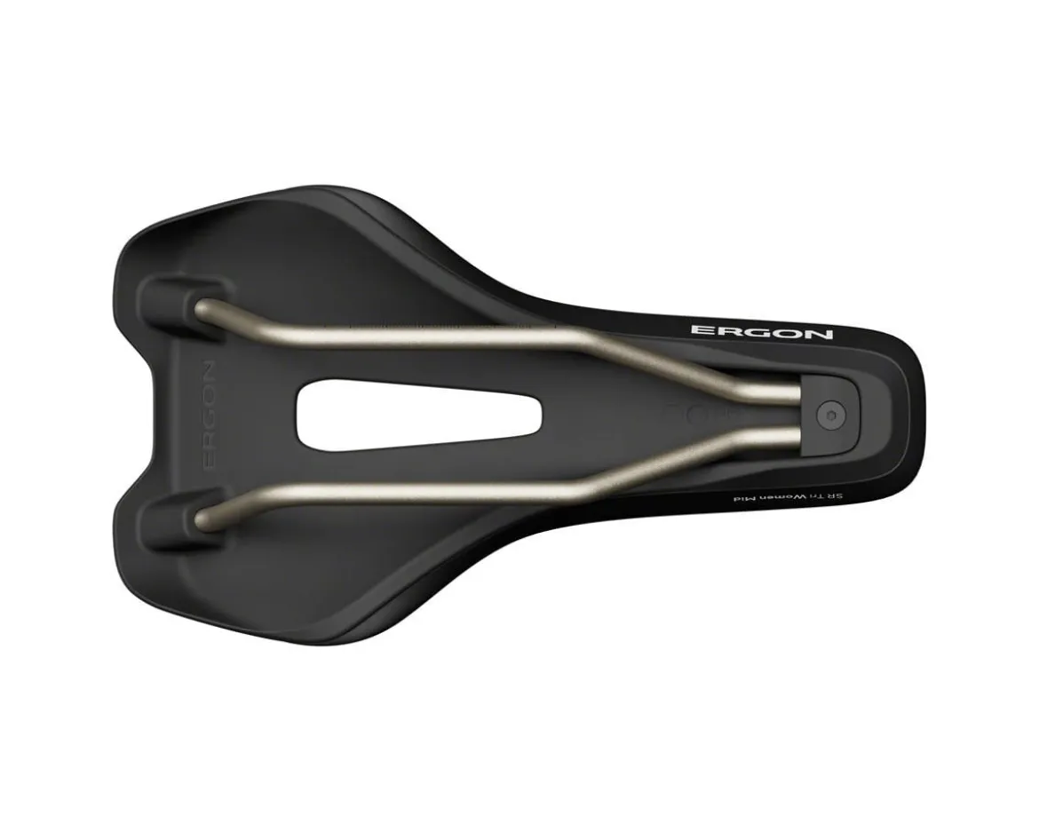 Ergon SR Triathlon Women Mid Saddle (Black) (TiNox Rails) (130mm)