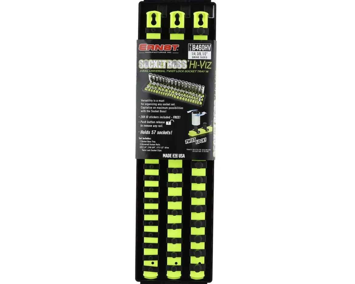 Ernst Manufacturing 18" 3 Rail Twist Lock Socket Boss (HI-VIZ) (1/4, 3/8 & 1/2")