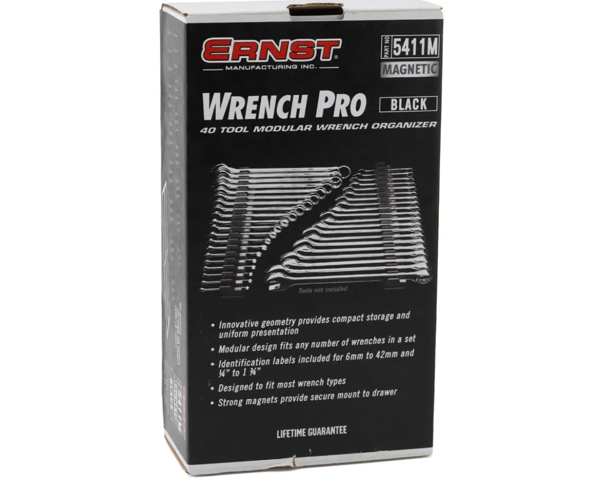 Ernst Manufacturing 40 Tool Magnetic Pro Wrench Organizer (Black)