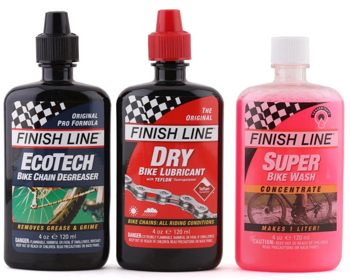 Finish Line Bike Care Value Pack (Dry Chain Lube, EcoTech Degreaser, Super Bike Wash)
