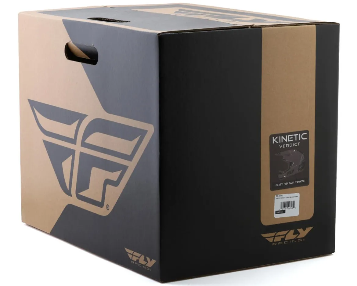 Fly Racing Kinetic Verdict Helmet (Grey/Black/White) (2XL)