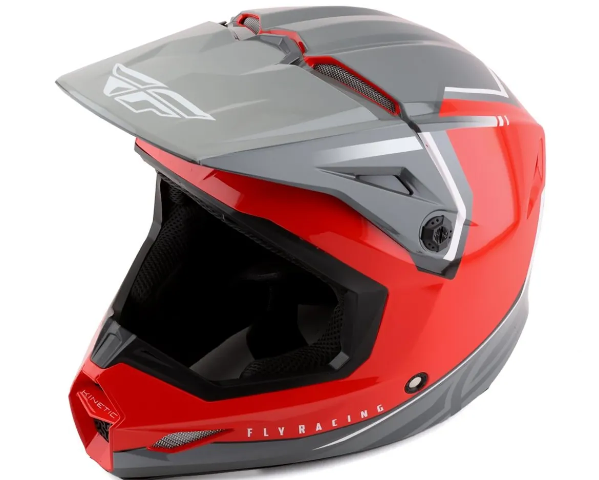 Fly Racing Kinetic Vision Full Face Helmet (Red/Grey) (XL)