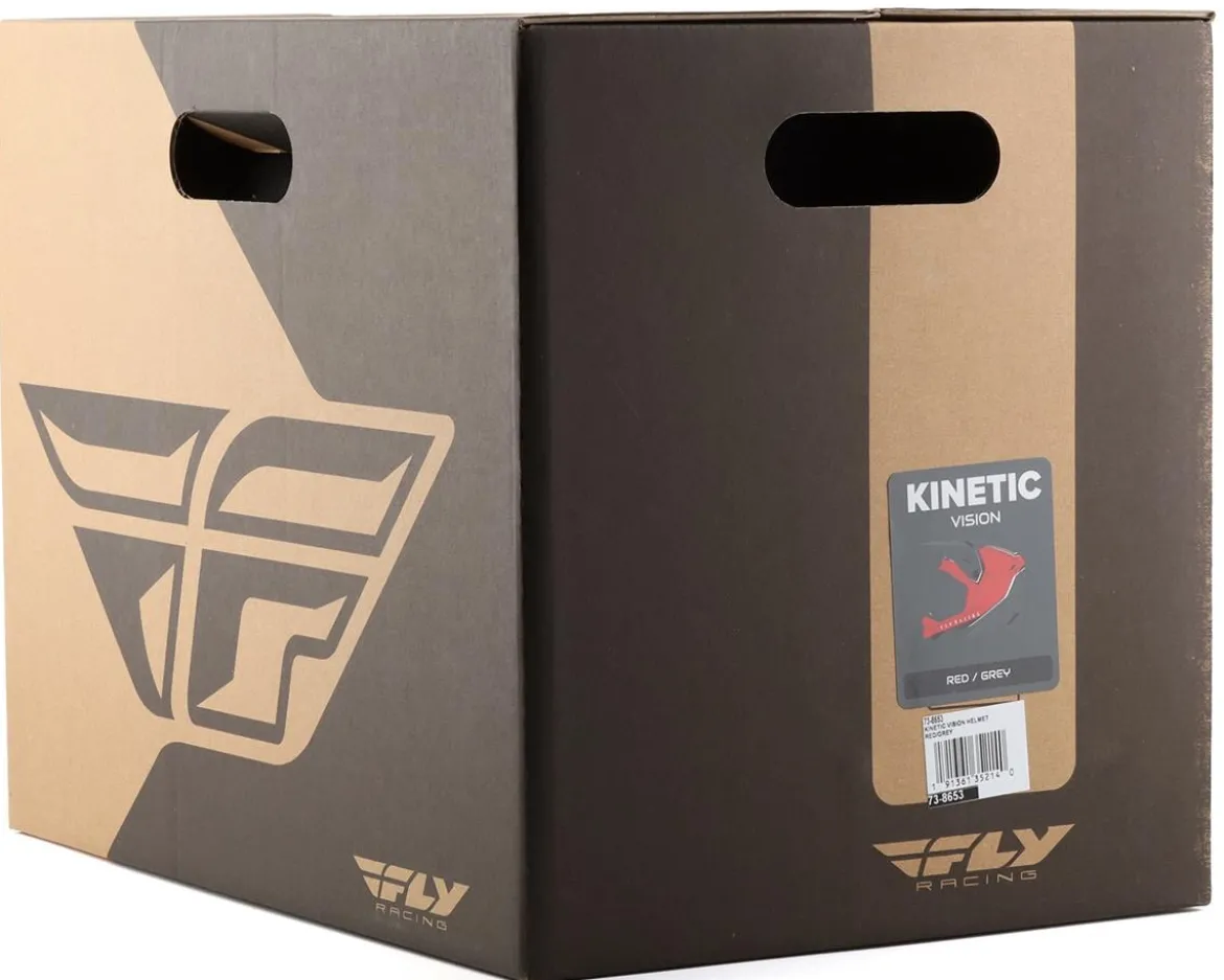 Fly Racing Kinetic Vision Full Face Helmet (Red/Grey) (XL)