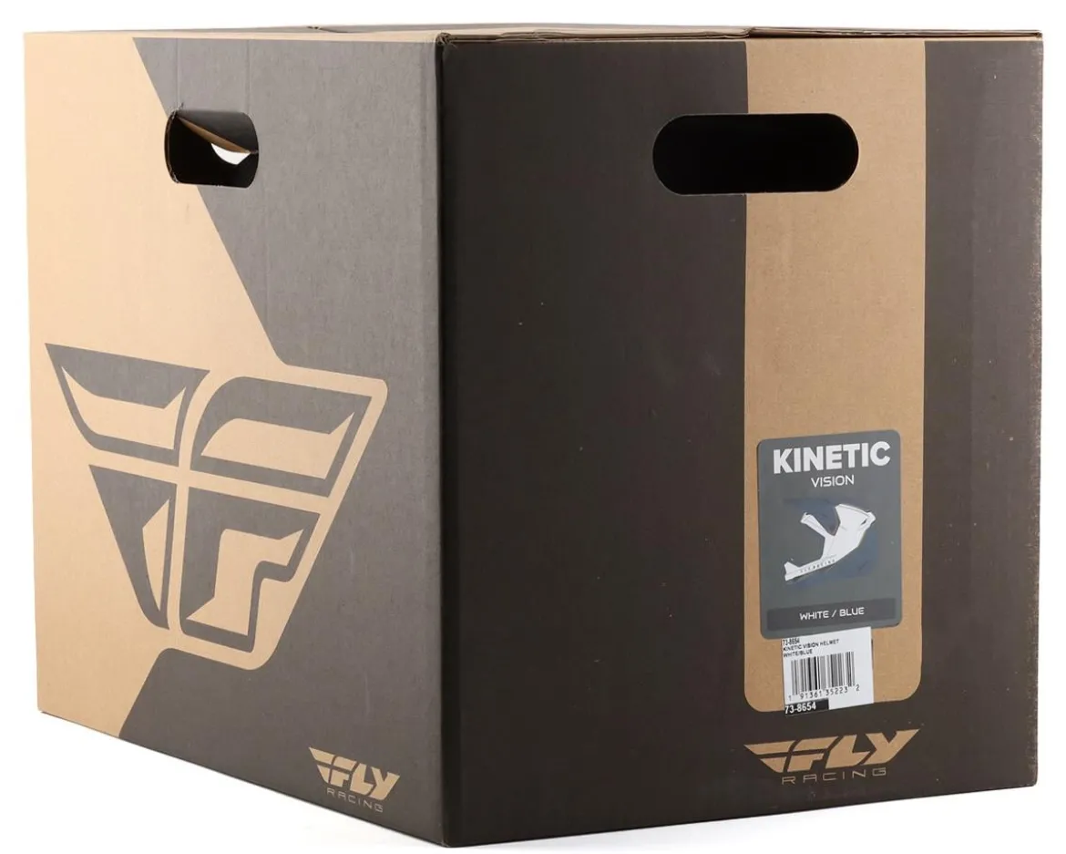 Fly Racing Kinetic Vision Full Face Helmet (White/Blue) (XL)