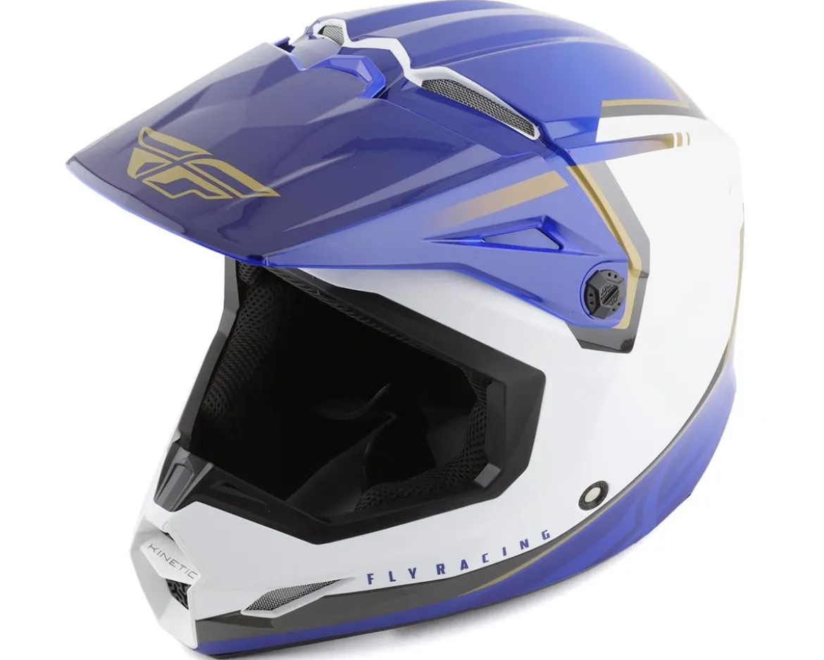 Fly Racing Kinetic Vision Full Face Helmet (White/Blue) (XL)