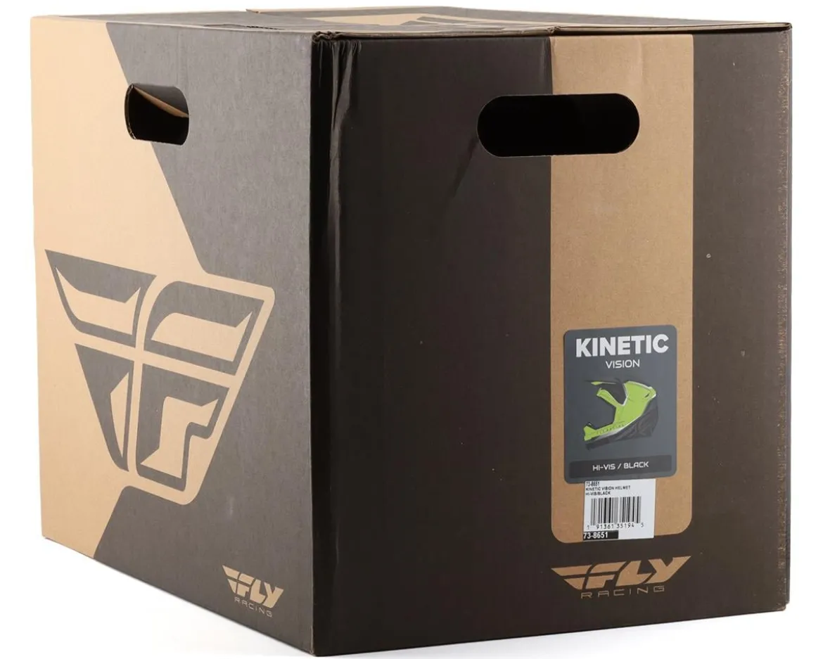 Fly Racing Kinetic Vision Full Face Helmet (Hi-Vis/Black) (XL)