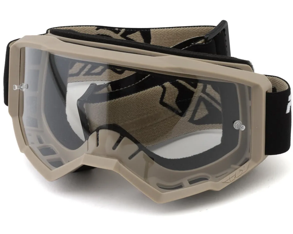Fly Racing Focus Goggles (Black/Khaki) (Clear Lens)