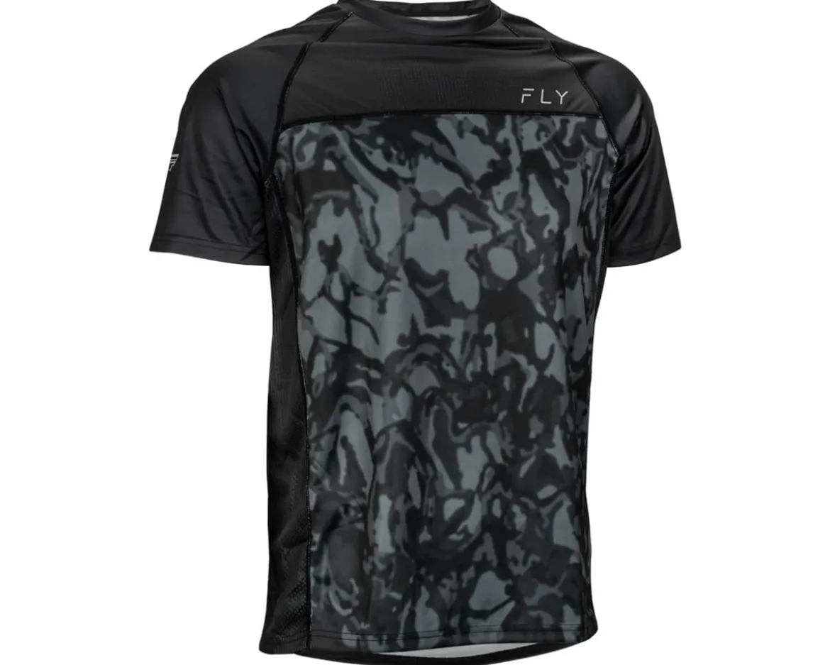 Fly Racing Super D Jersey (Dark Grey Camo/Black) (S)