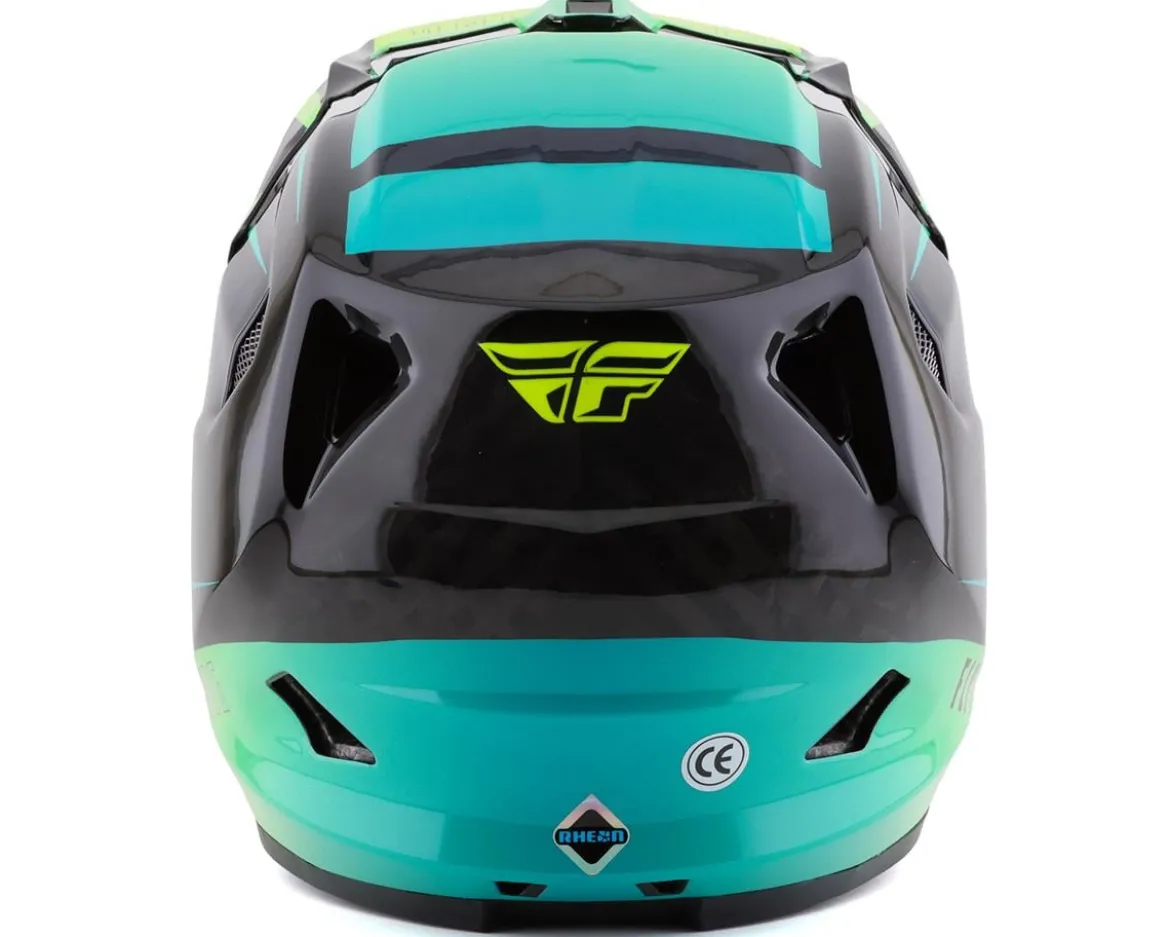 Fly Racing Werx-R Carbon Full Face Helmet (Hi-Viz/Teal/Carbon) (Youth L)