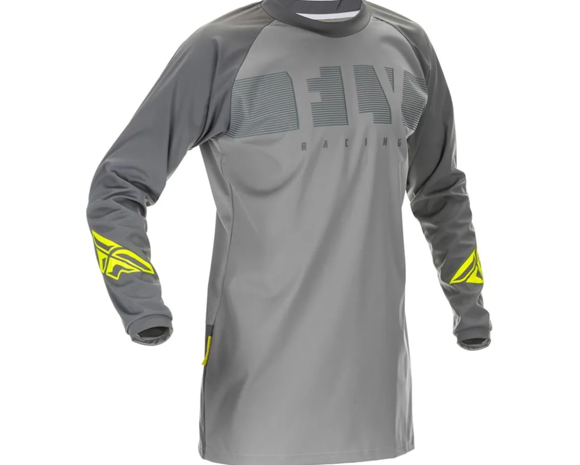Fly Racing Windproof Jersey (Grey/Hi Vis) (S)