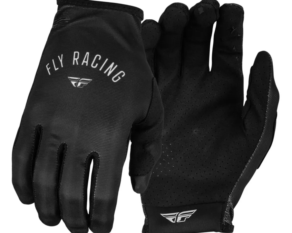 Fly Racing Women's Lite Long Finger Gloves (Black/Light Grey) (S)