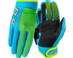 Fly Racing Youth F-16 Gloves (Blue/Hi-Vis) (Youth XS)