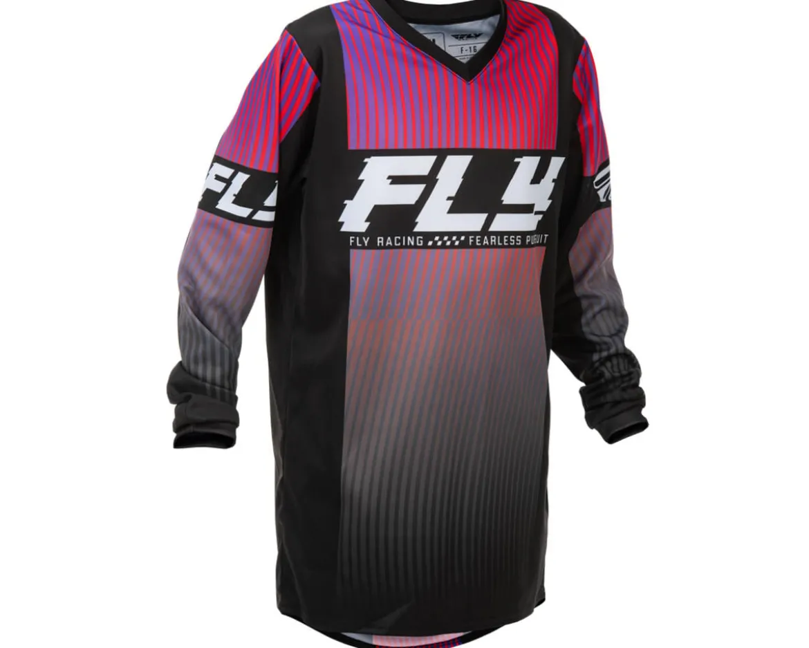 Fly Racing Youth F-16 Jersey (Black/Red/Purple) (Youth L)