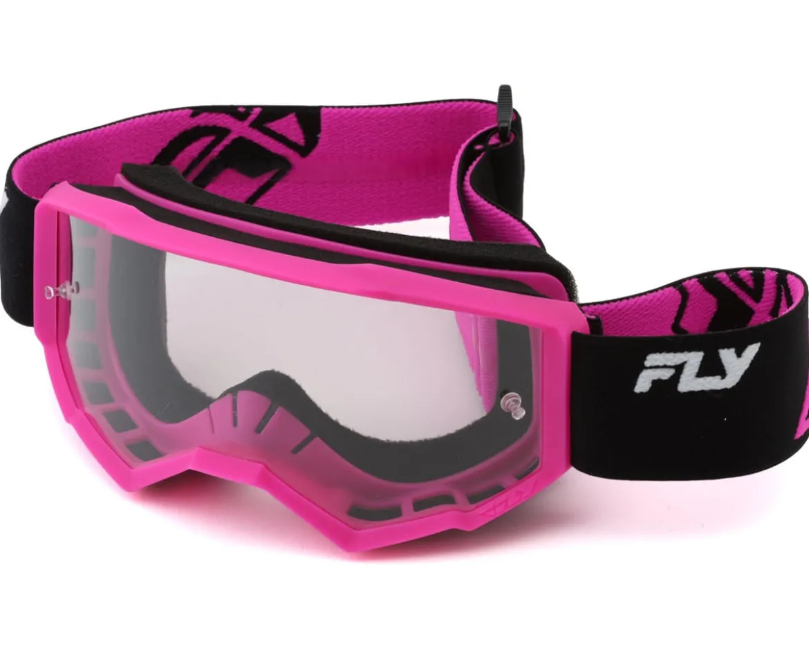 Fly Racing Youth Focus Goggle (Black/Pink) (Clear Lens)