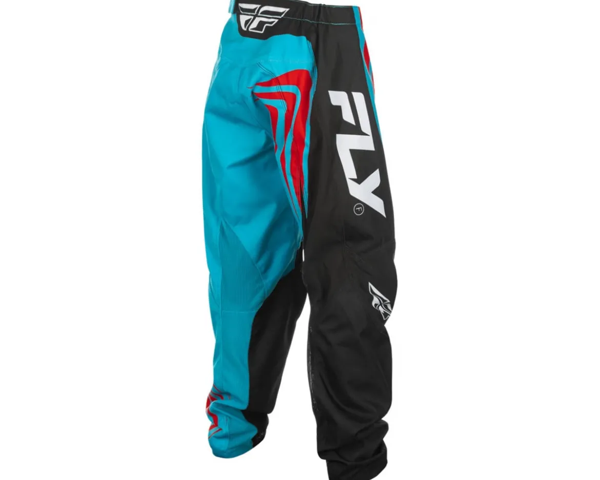 Fly Racing Youth F-16 Pants (Cyan/Black/Red) (20)