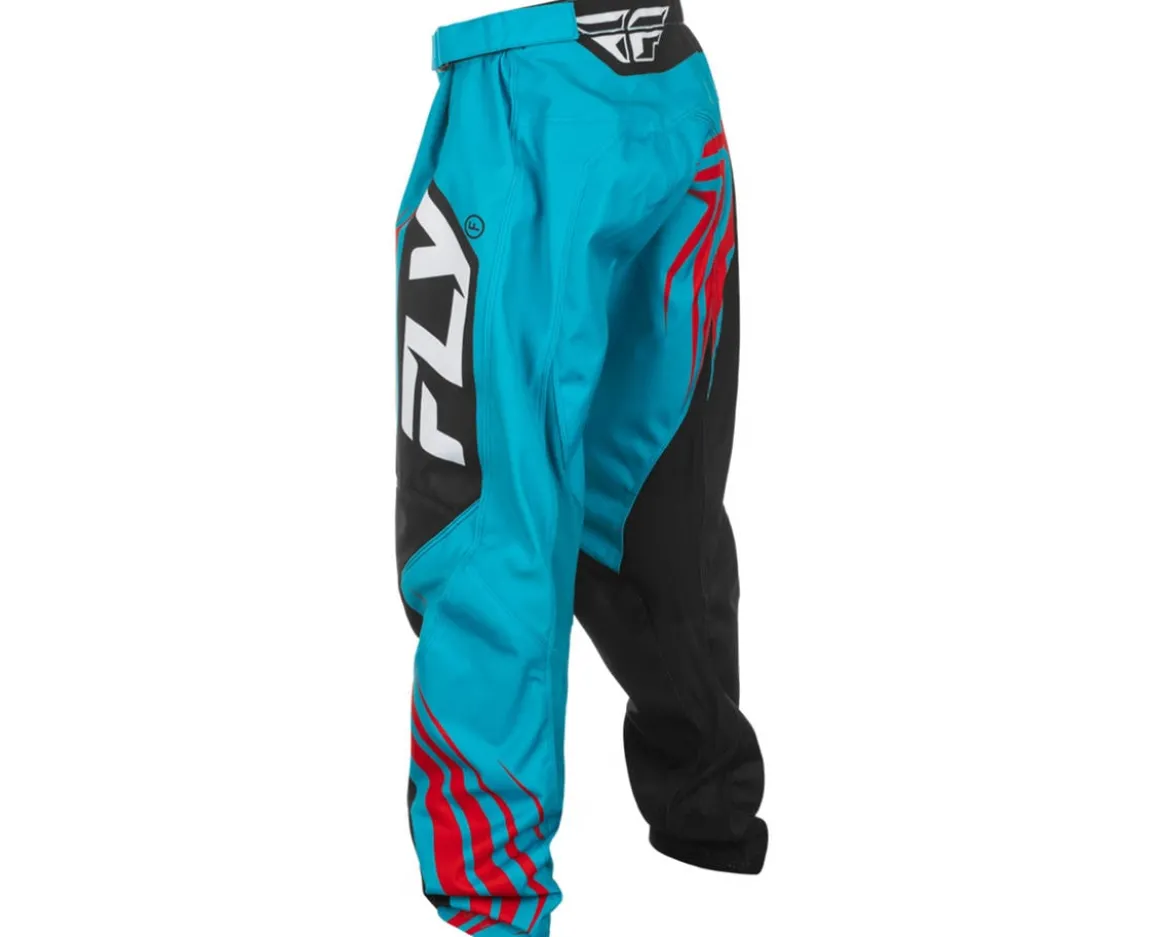 Fly Racing Youth F-16 Pants (Cyan/Black/Red) (20)