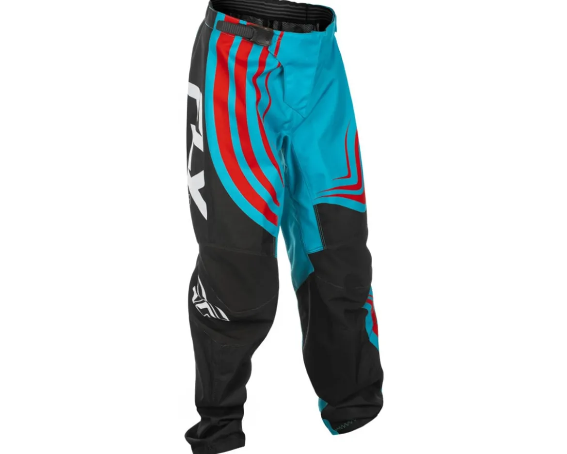 Fly Racing Youth F-16 Pants (Cyan/Black/Red) (20)