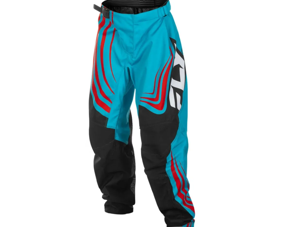Fly Racing Youth F-16 Pants (Cyan/Black/Red) (20)