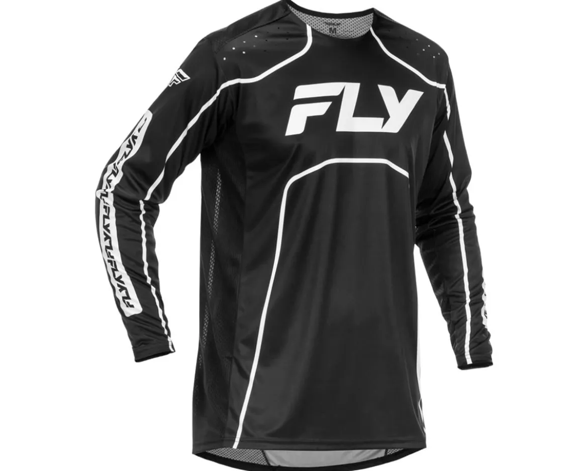 Fly Racing Youth Rayce Bicycle Jersey (Black/White) (Youth L)