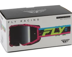 Fly Racing Youth Zone Goggles (Pink/Black/Hi-Vis) (Black Mirror/Smoke Lens)