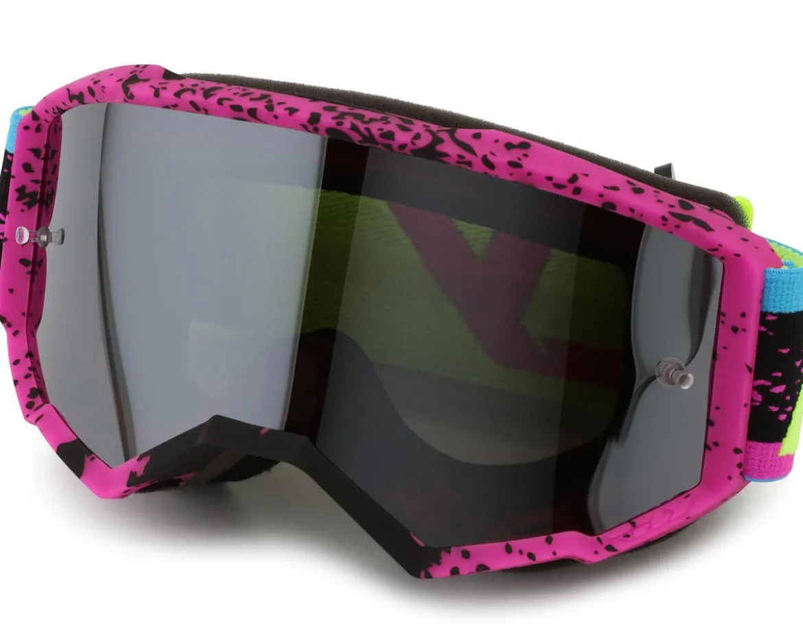 Fly Racing Youth Zone Goggles (Pink/Black/Hi-Vis) (Black Mirror/Smoke Lens)