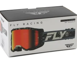 Fly Racing Youth Zone Goggles (Black/Grey) (Red Mirror/Smoke Lens)