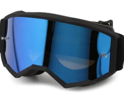 Fly Racing Youth Zone Goggles (Black/Black) (Sky Blue Mirror/Smoke Lens)