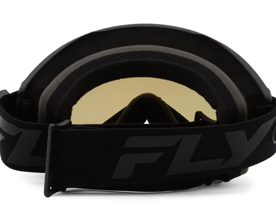 Fly Racing Zone Goggles (Black/Black) (Sky Blue Mirror/Smoke Lens)