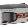 Fly Racing Zone Goggles (Black/Red/Cream) (Silver Mirror/Smoke Lens)