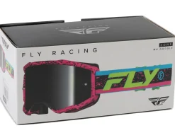 Fly Racing Zone Goggles (Pink/Black/Hi-Vis) (Black Mirror/Smoke Lens)