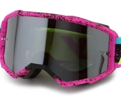 Fly Racing Zone Goggles (Pink/Black/Hi-Vis) (Black Mirror/Smoke Lens)