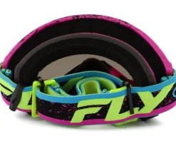 Fly Racing Zone Goggles (Pink/Black/Hi-Vis) (Black Mirror/Smoke Lens)