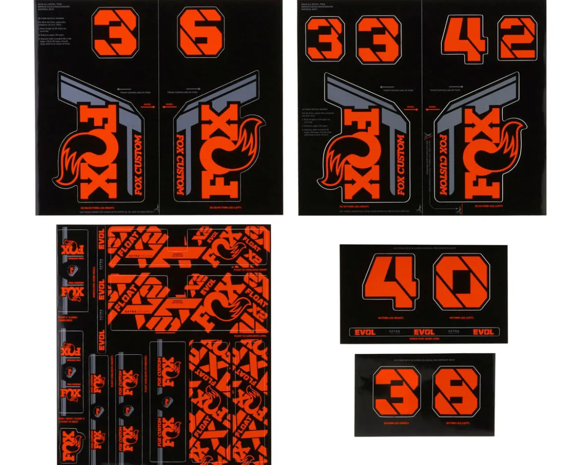 Fox Suspension Custom Decal Kit (Factory Orange) (All Models Except Step Casts)
