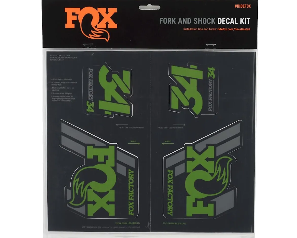 Fox Suspension Heritage Decal Kit for Forks & Shocks (Green) (All Models Except Step Casts)
