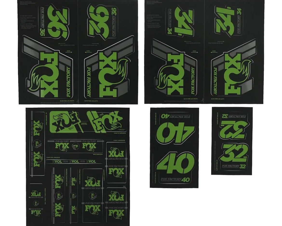 Fox Suspension Heritage Decal Kit for Forks & Shocks (Green) (All Models Except Step Casts)