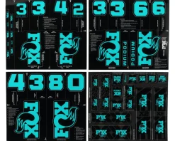 Fox Suspension All Mountain Fork and Shock Decal Kit (Turquoise)