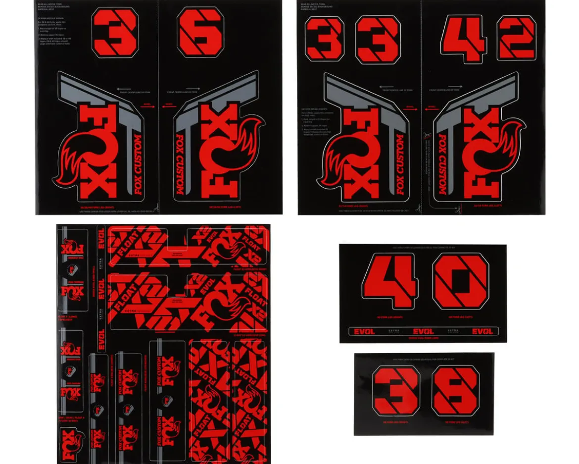 Fox Suspension Custom Decal Kit (Red) (All Models Except Step Casts)