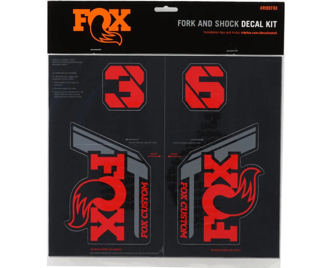 Fox Suspension Custom Decal Kit (Red) (All Models Except Step Casts)