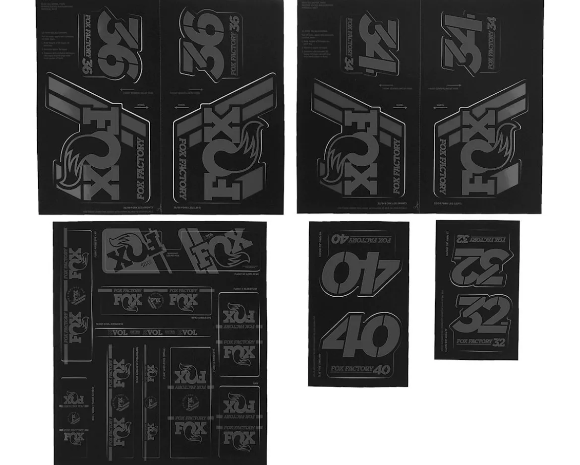 Fox Suspension Heritage Decal Kit for Forks & Shocks (Stealth) (All Models Except Step Casts)