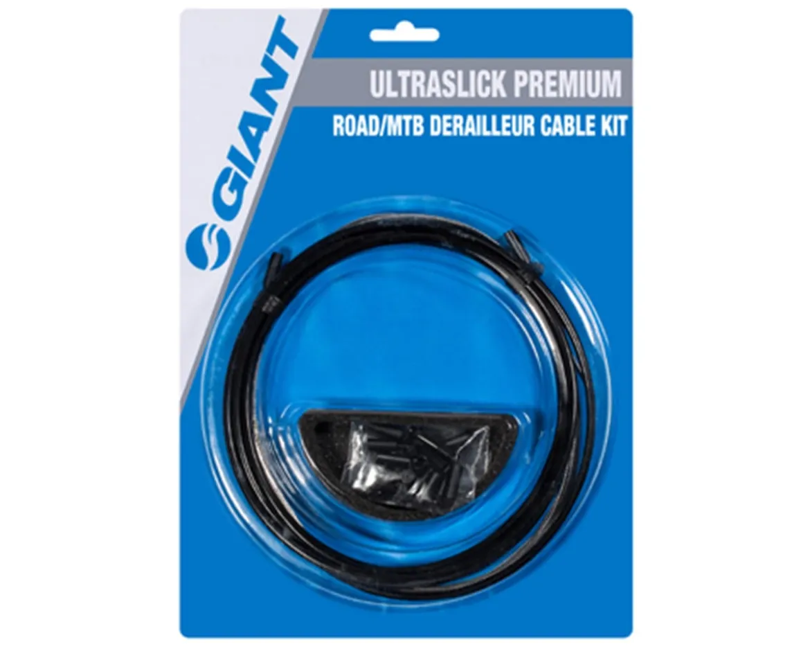 Giant UltraSlick Premium Derailleur Cable Kit (Black) (Mountain & Road) (1.1mm) (1500/2300mm) (w/Housing)