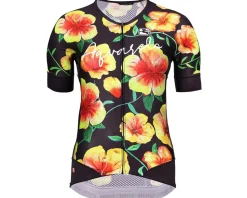 Giordana Women's FR-C Low Collar Short Sleeve Jeresy (Hibiscus Aquarelo) (XS)